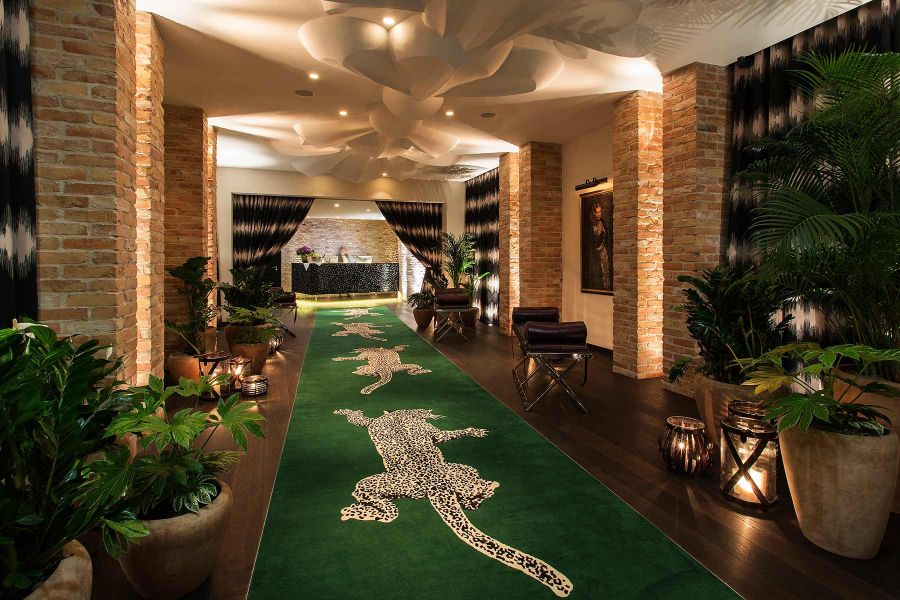 Interior design of the lounge of the Zoo Hotel