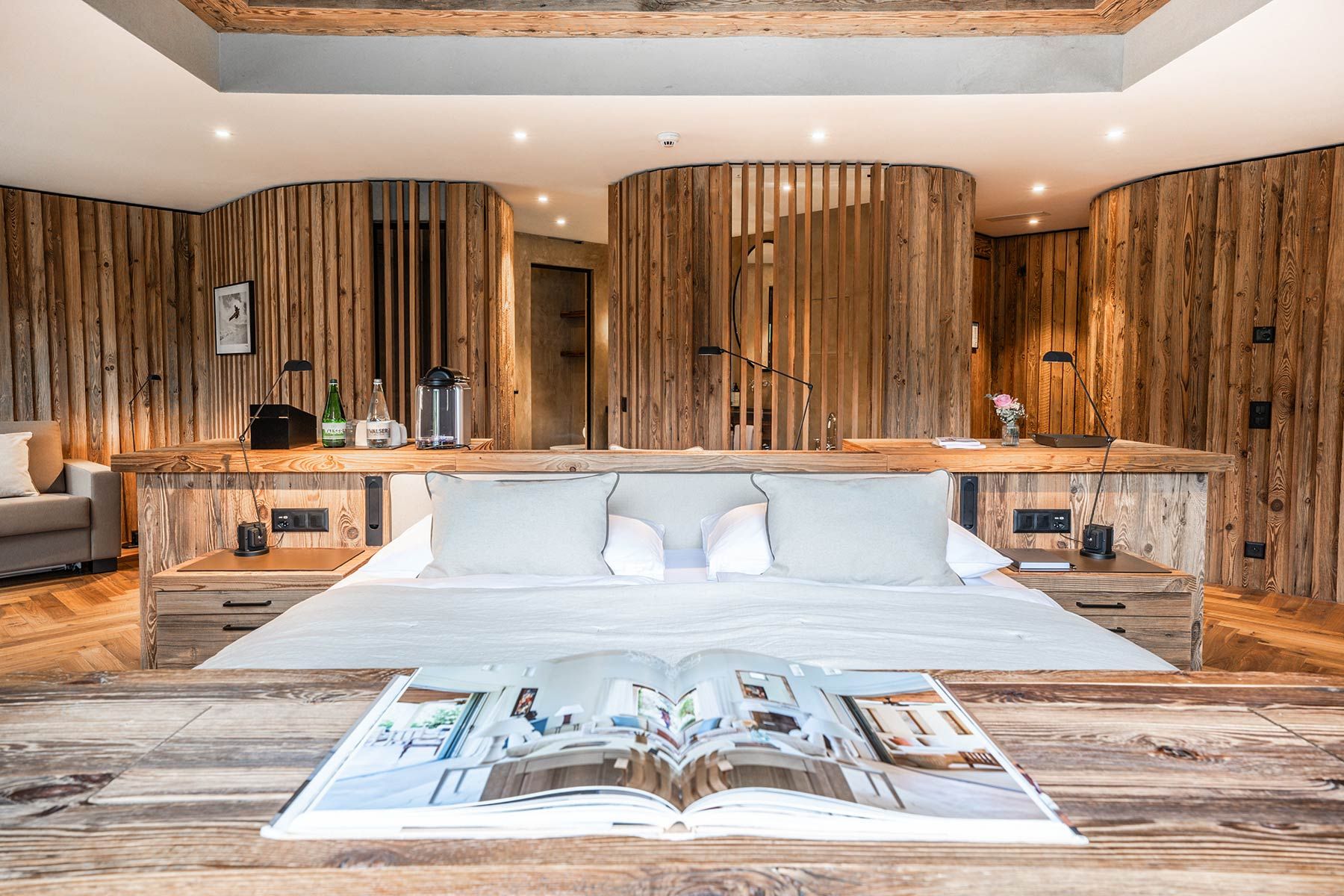 interior design of the suite at The Mansard Gstaad