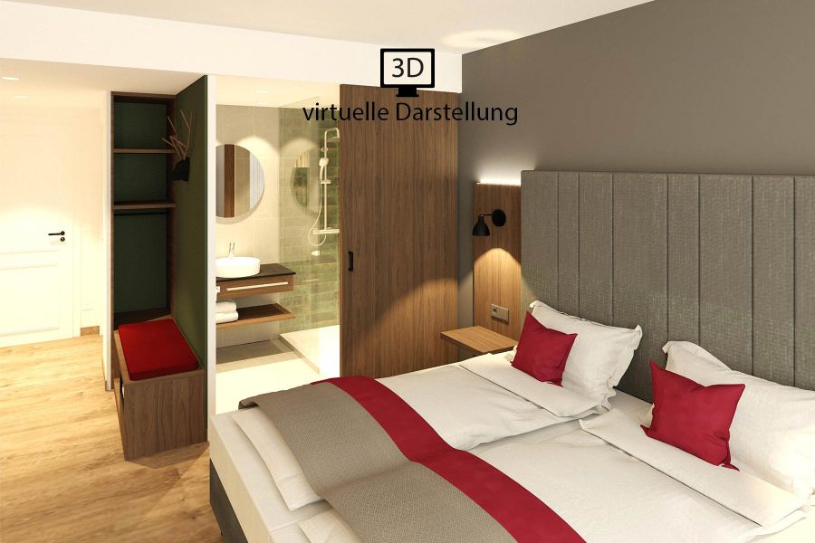 Schlafzimmer Karls Hotel 3D