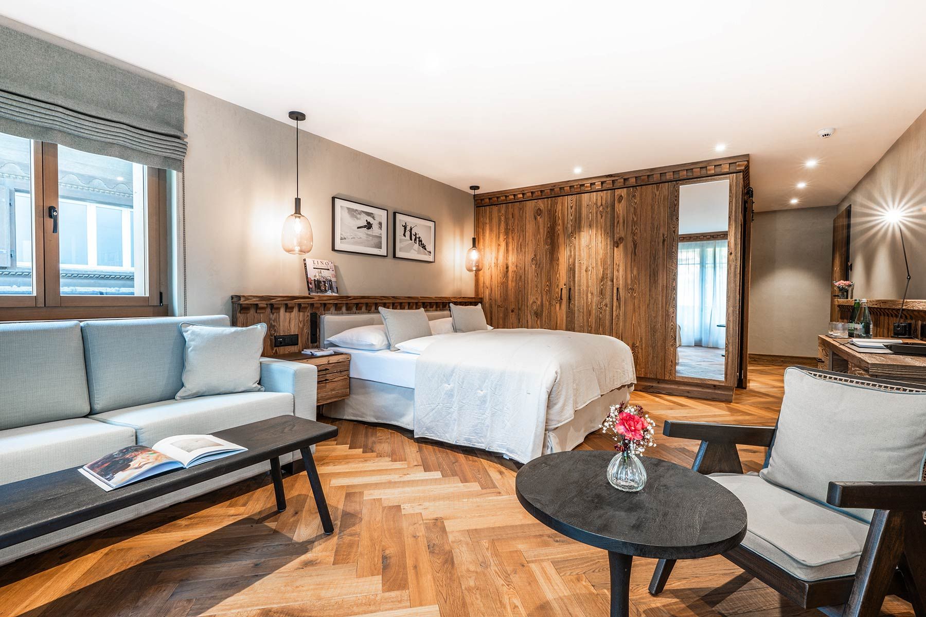 wood panelling at The Mansard Gstaad