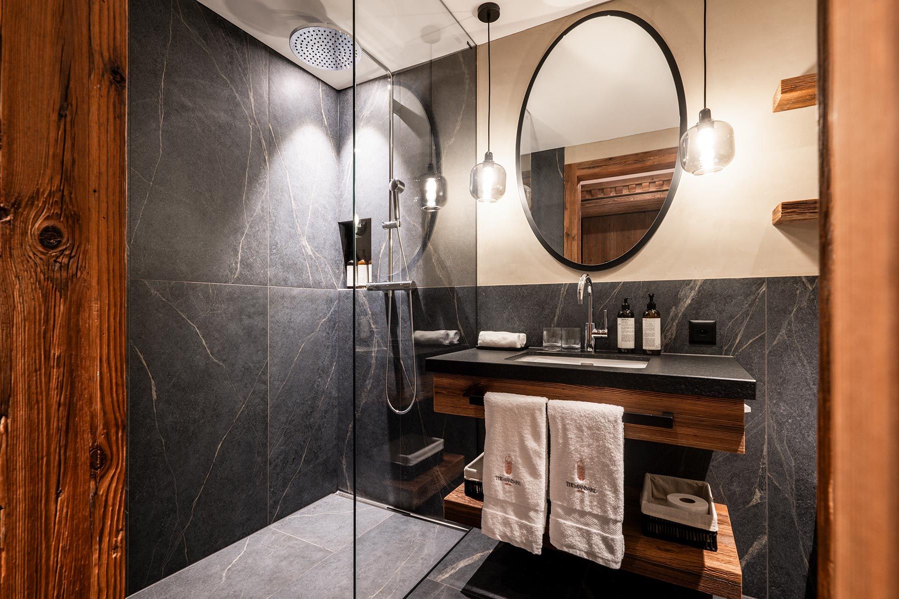 alpine-style hotel bathroom