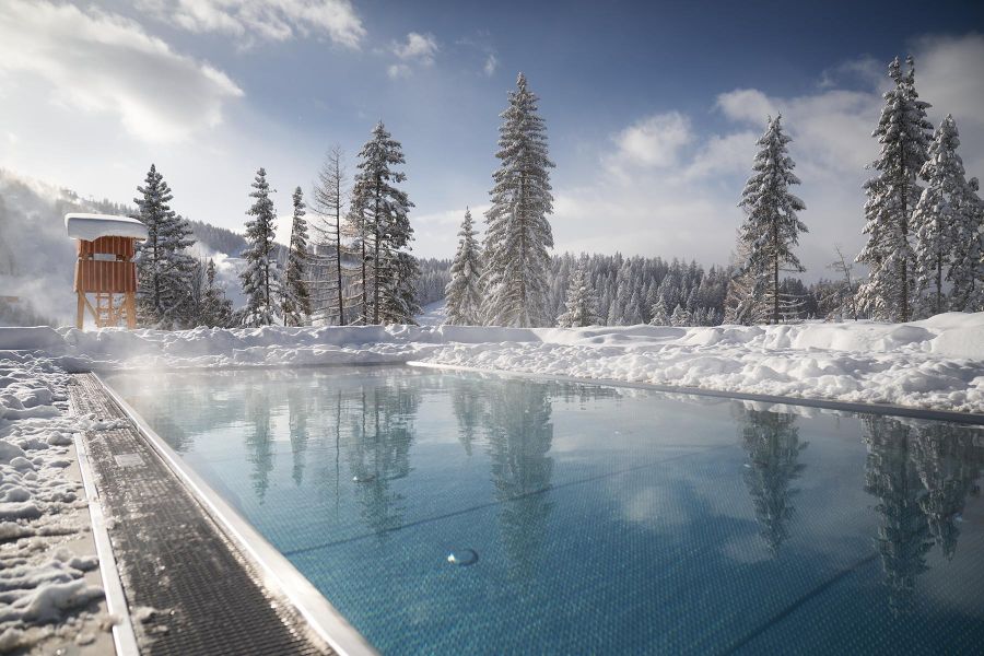 outdoor pool at Triforet alpin.resort