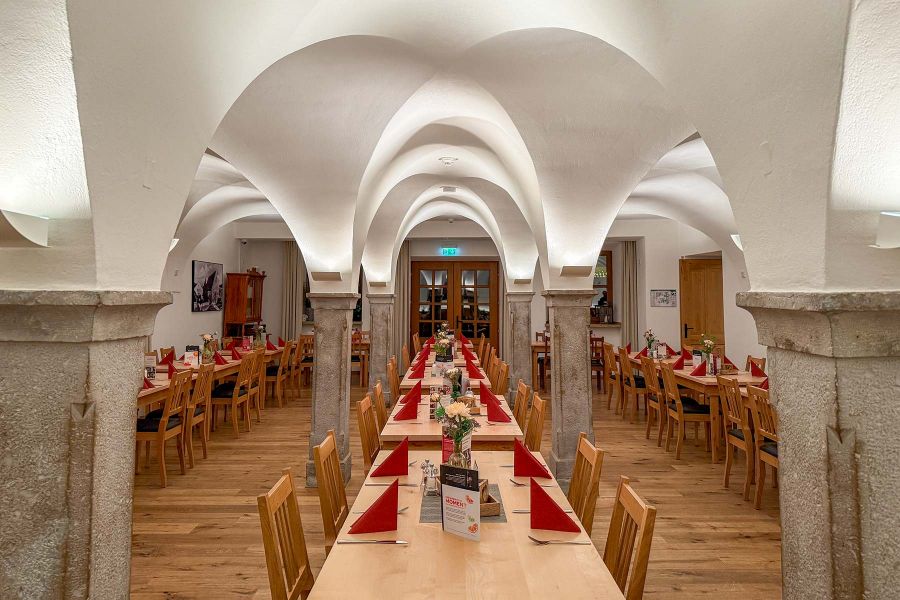 Gewölbedecke im Restaurant für Gemütlichkeit in Bayern