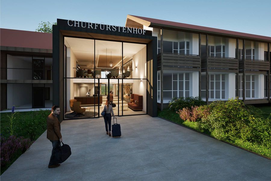 Großzügiger Eingang im Churfürstenhof Bad Birnbach als Galerie