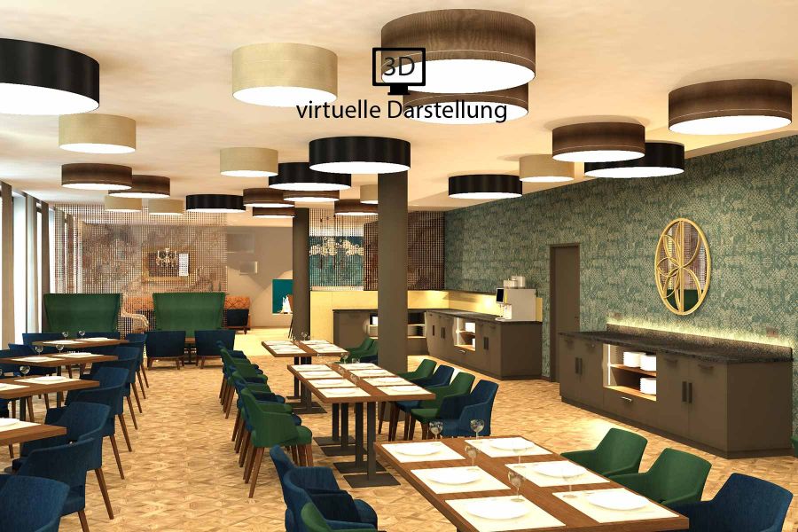 virtuelle Darstellung Restaurant Karls Hotel