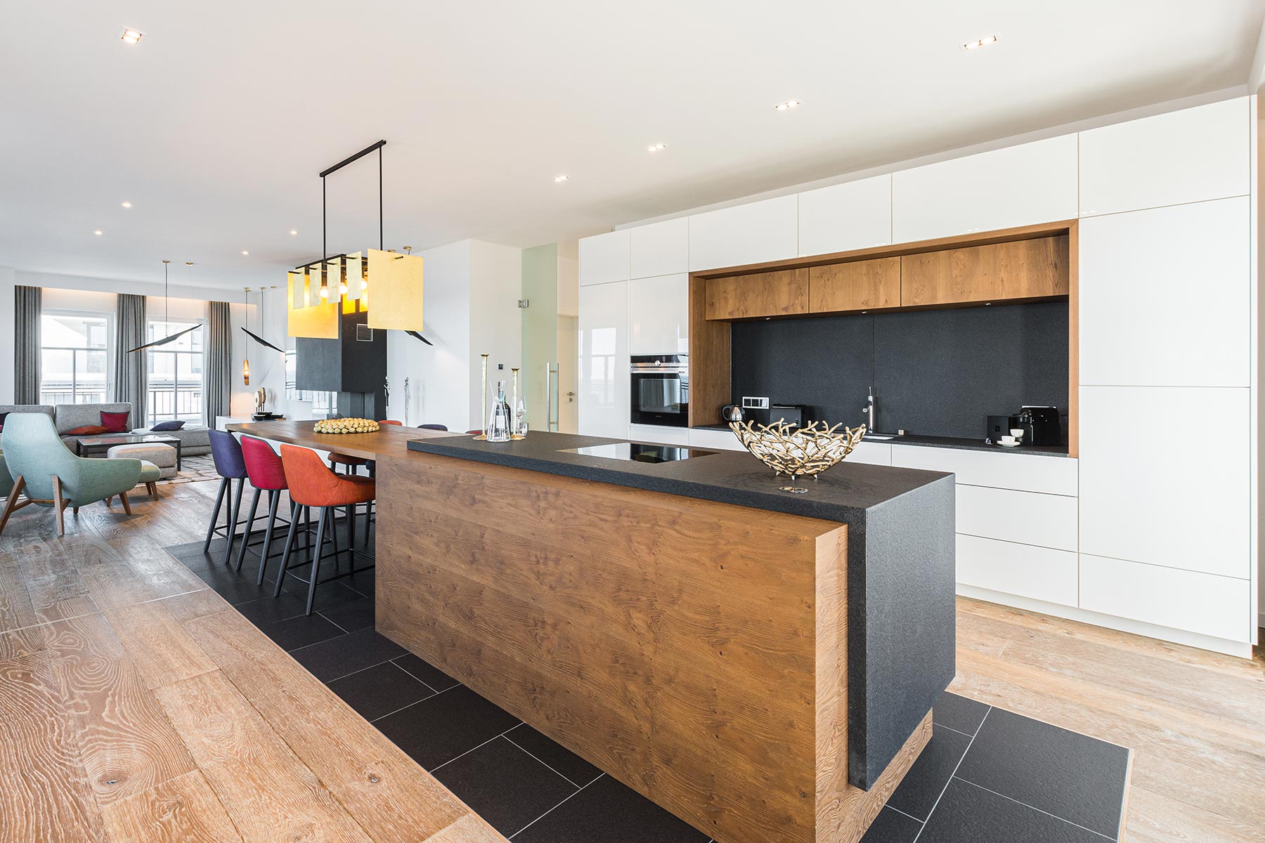 Kücheninsel aus Holz im Beachhouse