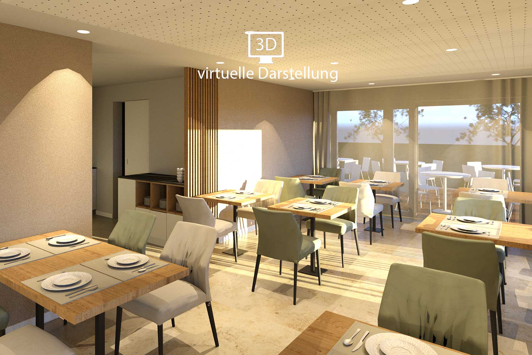 virtuelle Darstellung Restaurant Hotel Hoeferer