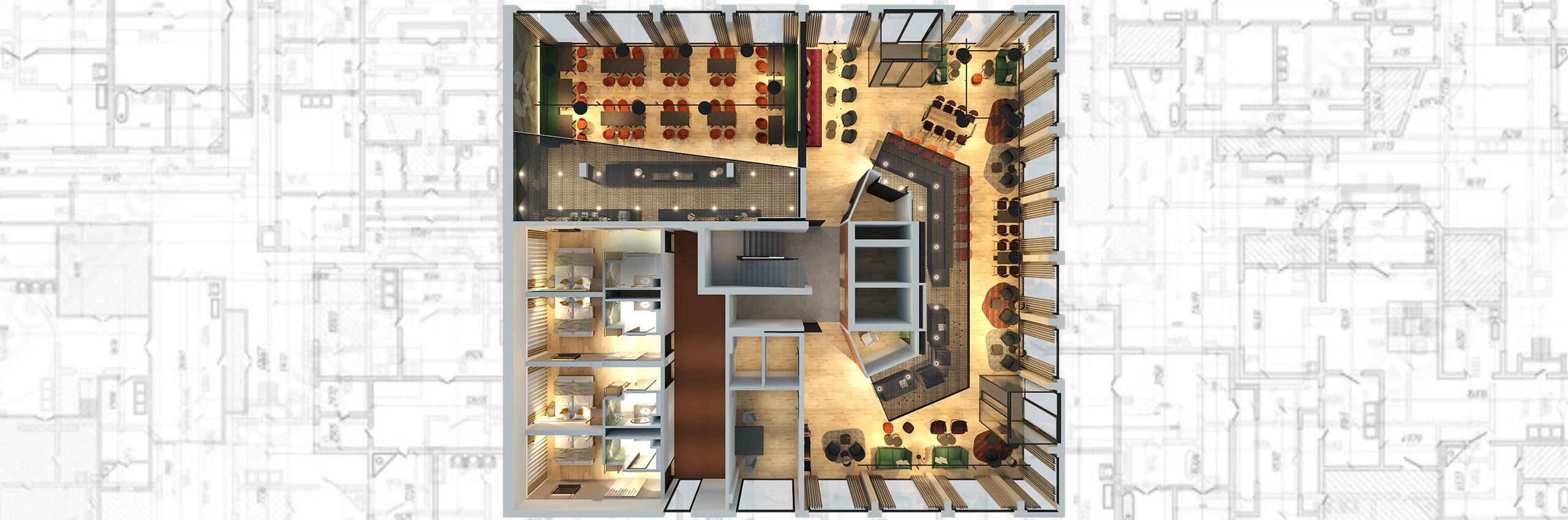 3D-Planung der Hotelarchitektur