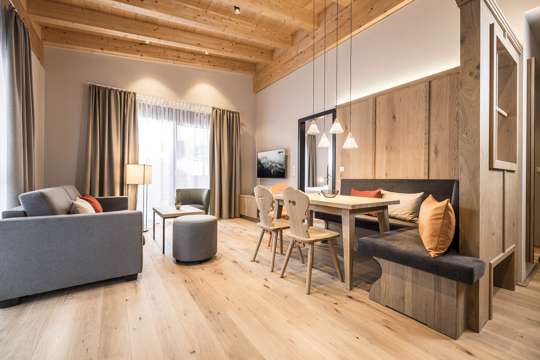 Sichtdachstuhl in der Alpine Collection Wohnung