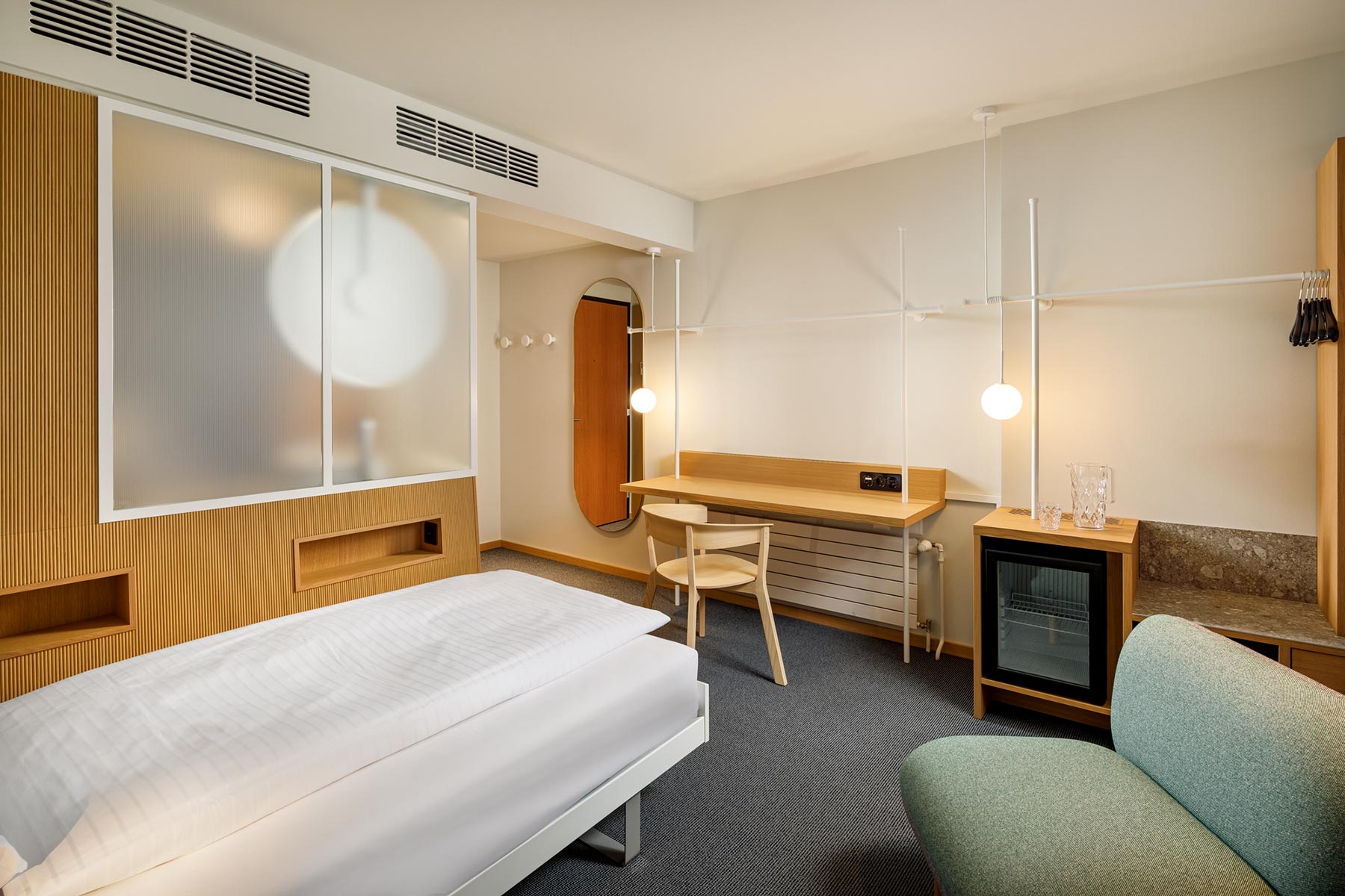 Einzelzimmer im Hotel Alpha Lausanne