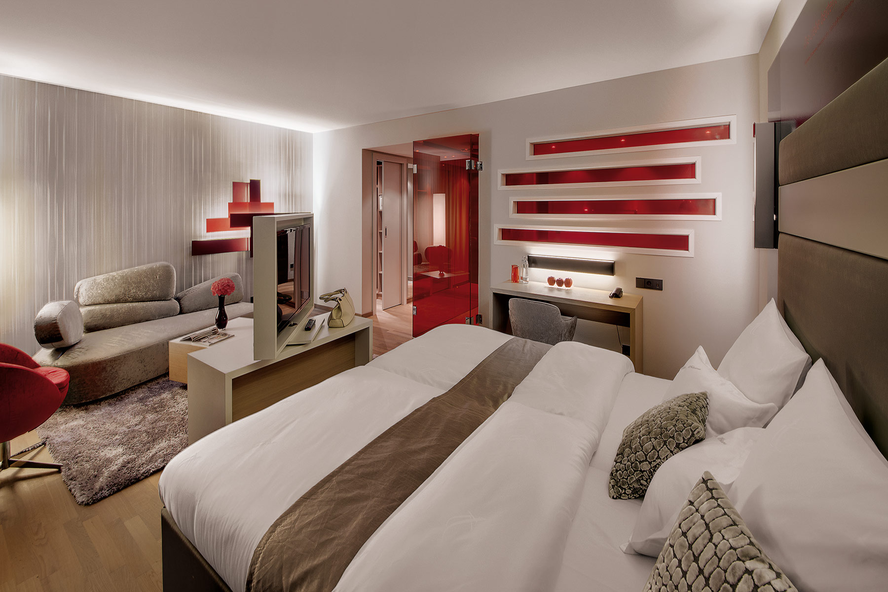 Doppelbettzimmeransicht im Hotel Kremstalerhof in Leonding