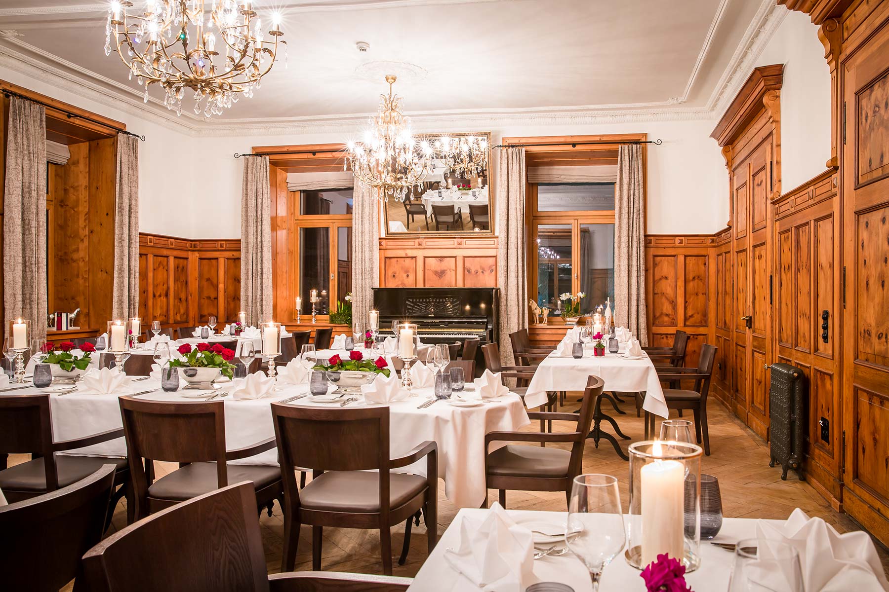 Restaurant im Hotel The Alpin Mountain Resort in Tschiertschen