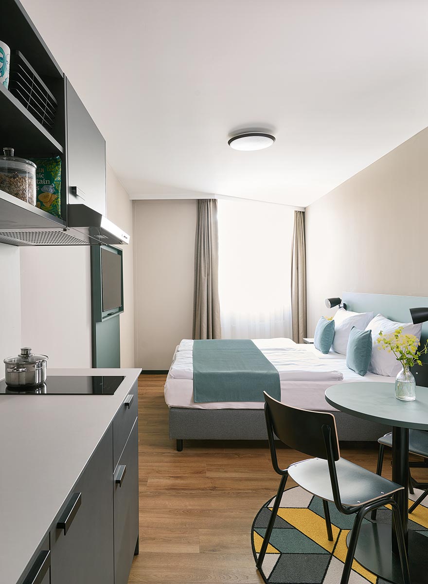 Innenarchitektur f&uuml;r Serviced Apartments der Living Hotels