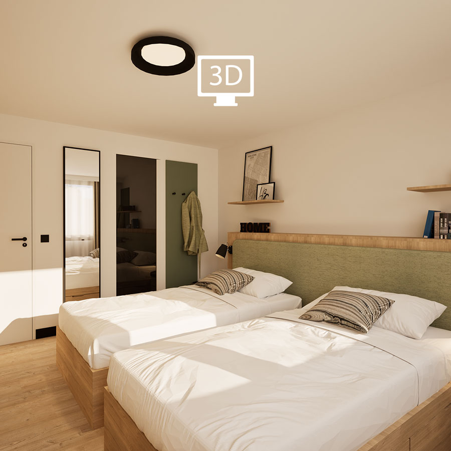 3D-Visualisierung einer Personalwohnung