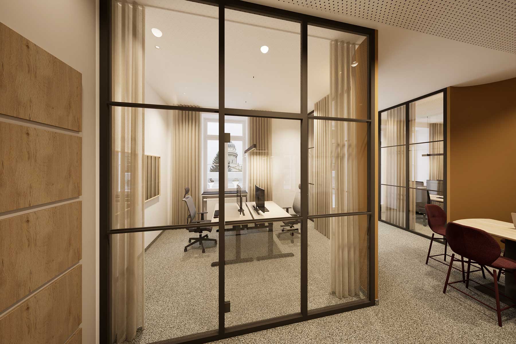 Bürobereiche als Loft für offene Unternehmenskultur in der Sparkasse München