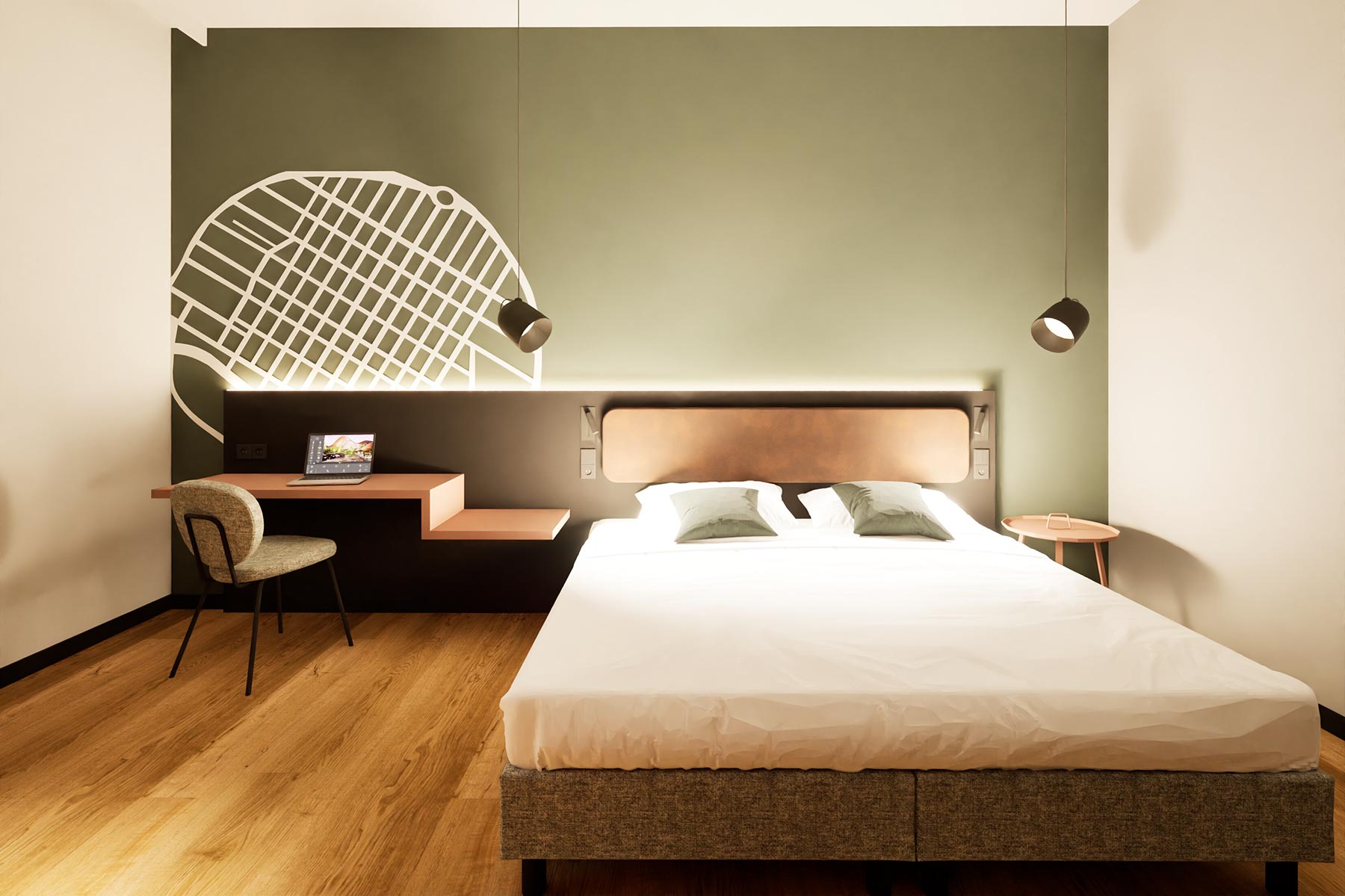 Rendering der Hotelzimmer im Essential by Dorint Mannheim Taylor Park
