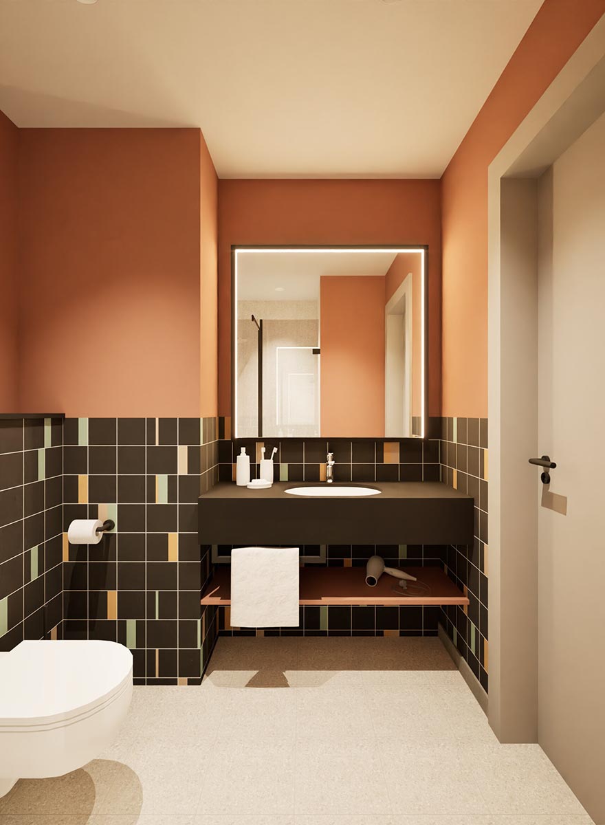 Visualisierung Hotelbad im Dorint Mannheim Taylor Park