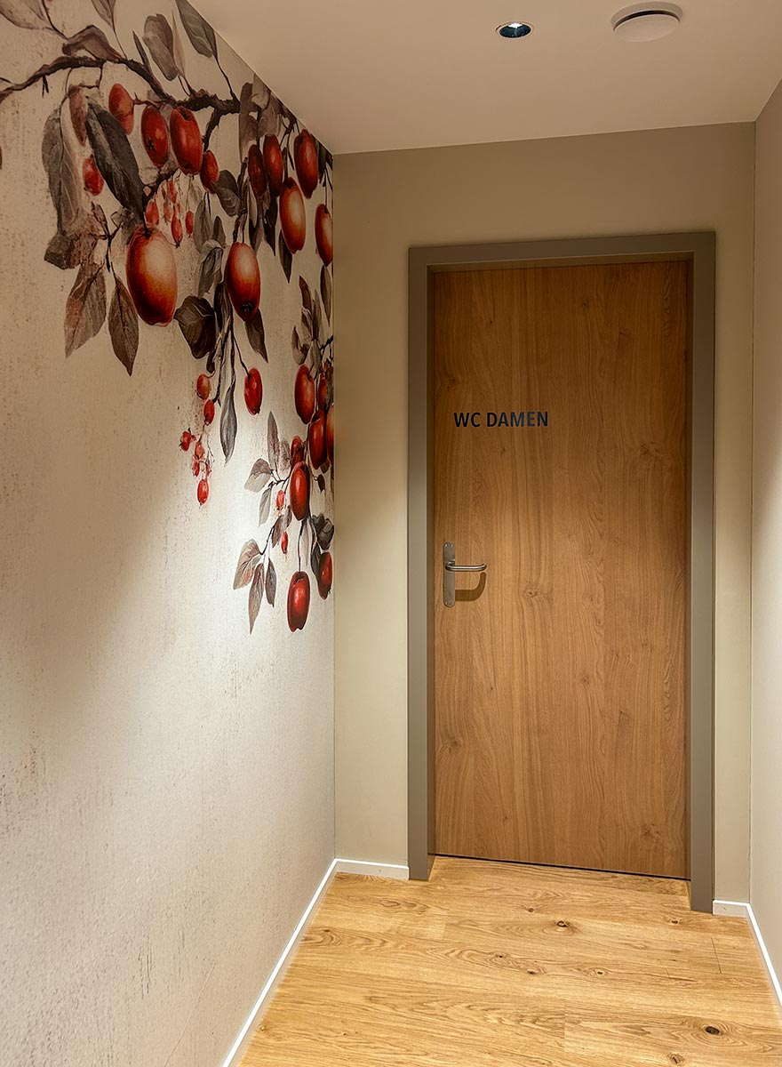 interior design with the apple as a recurring motif