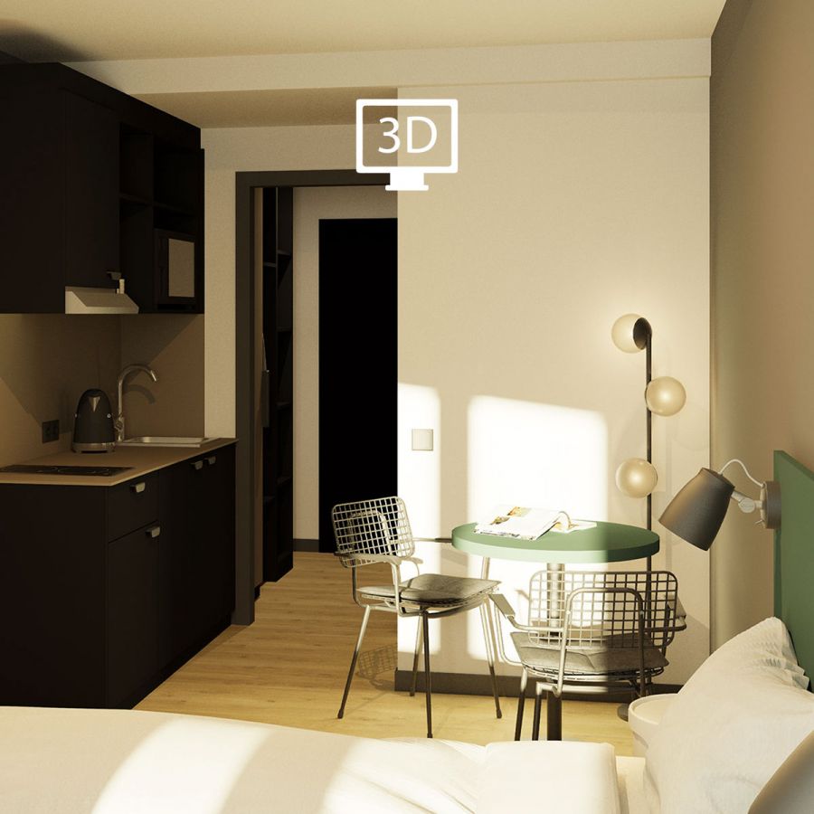 Innenarchitektur Rendering Serviced Apartment