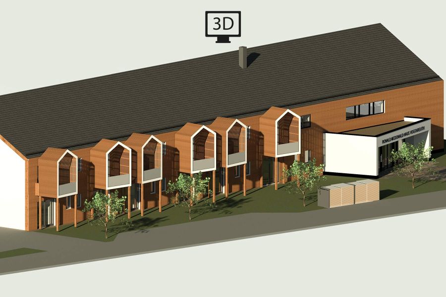 Rendering Vogtareuth Ronald McDonald Haus Au&szlig;enansicht