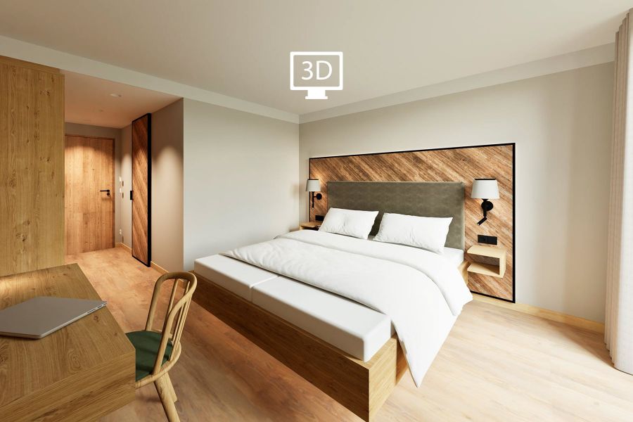 Gemütliches Doppelzimmer im rustikalen Stil mit Holz von Appia