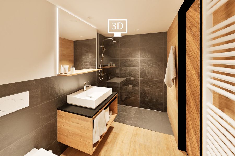 Großzügiges Badezimmer im Hotel Hummel in Stammham