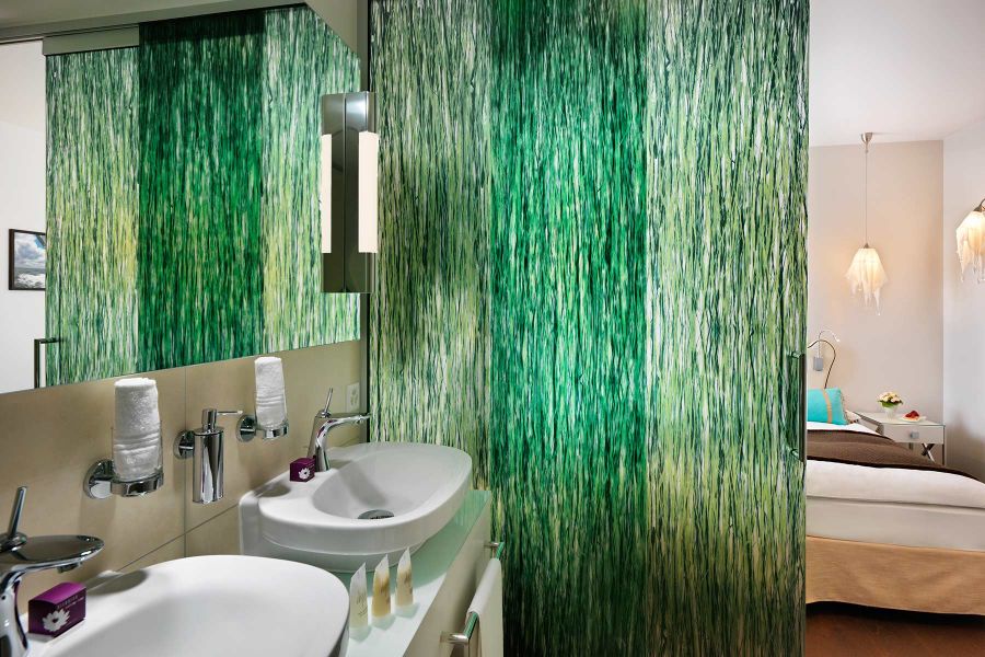 Badezimmer im Hotel Giardino Lago in Minusio