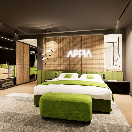 Was ist die richtige Farbe für das Hotelzimmer? Jeder Farbtyp spricht für sich. Hoteldesign Hotelarchitektur im Farbton grün.