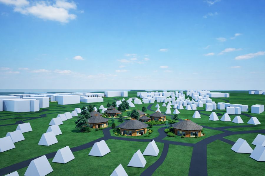 Architekturstudie von Appia für ein Ferienresort