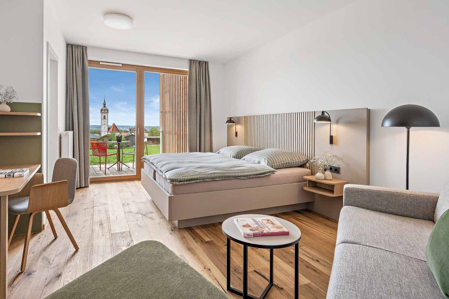 Apartment mit Ausstattung mit Aussicht auf Vogtareuth