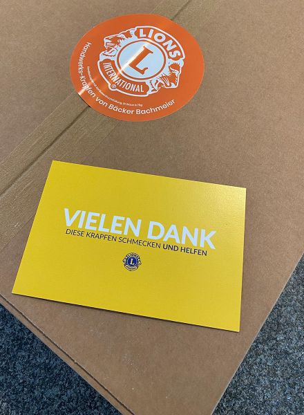 Diese Krapfen schmecken und helfen eine Unterstützung des Lions Clubs mit Bäcker Bachmeier