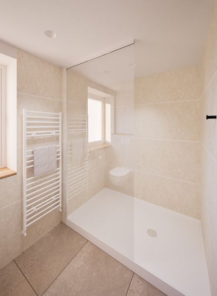 Begehbare Dusche im Landhotel Waldeck in Fremdingen