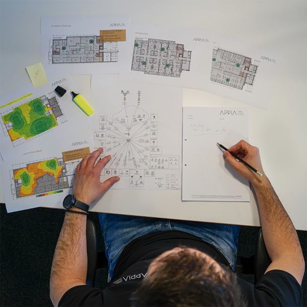 Appia employee plans the Wifi for a hotel