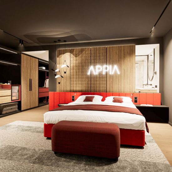 Was ist die richtige Farbe für das Hotelzimmer? Jeder Farbtyp spricht für sich. Hoteldesign Hotelarchitektur im Farbton rot.