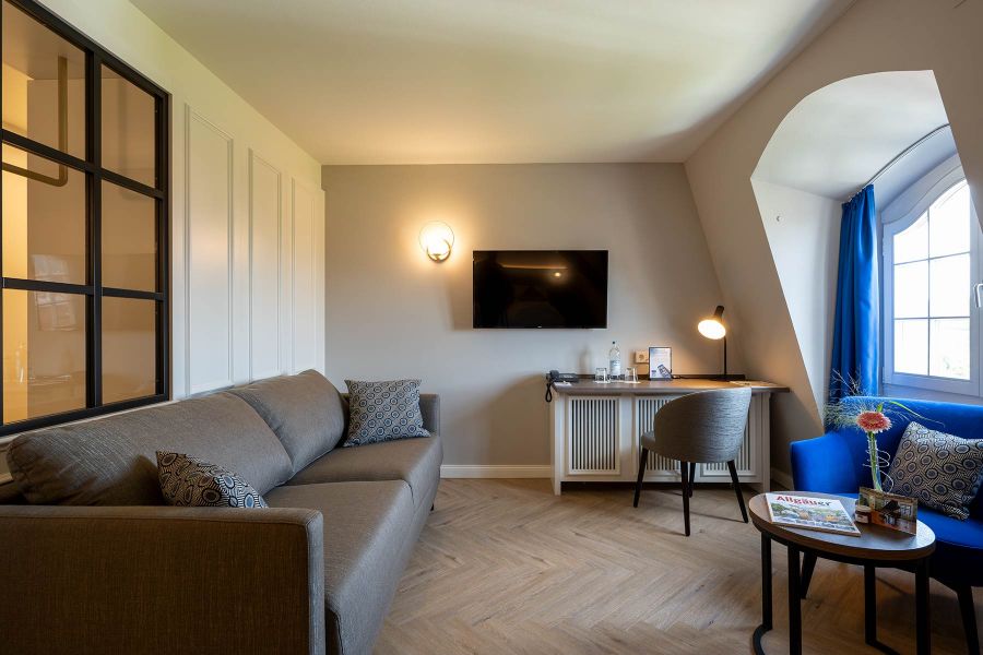 Innenarchitektur der Hotelzimmer im Schloss Lautrach