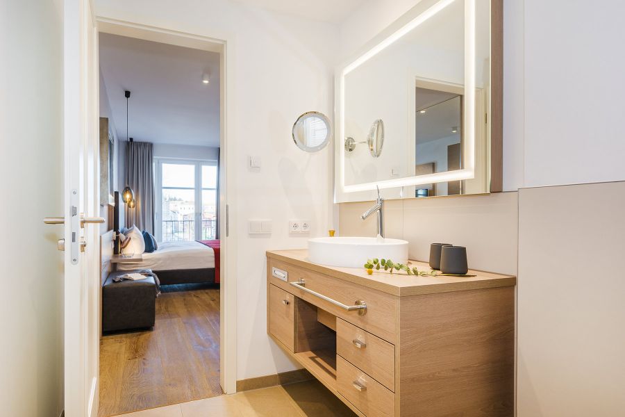 Badezimmer inklusive Waschtisch im Beachhouse