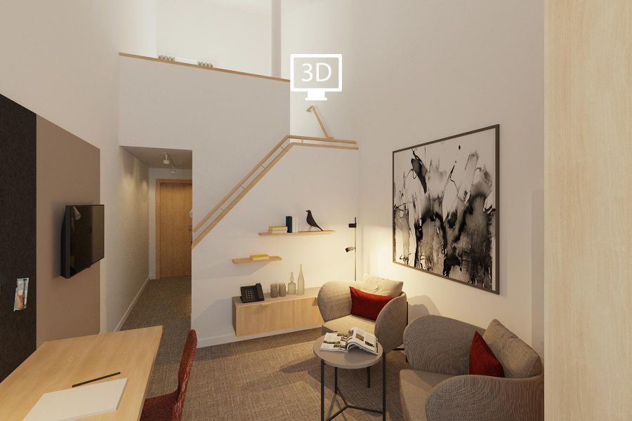 3D-Visualisierung der Hotel-Innenarchitektur