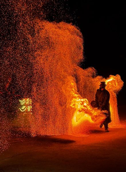 Feuershow zum Re-Opening Karls Hotel Sigmaringen