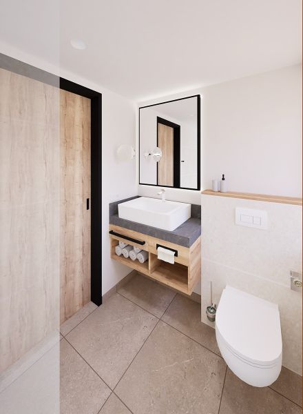 Begehbare Dusche im Landhotel Waldeck in Fremdingen