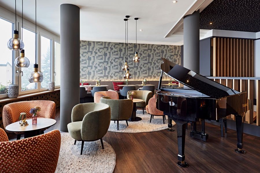 piano in the hotel lobby & lounge