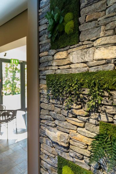 Mooswand im Spa-Bereich