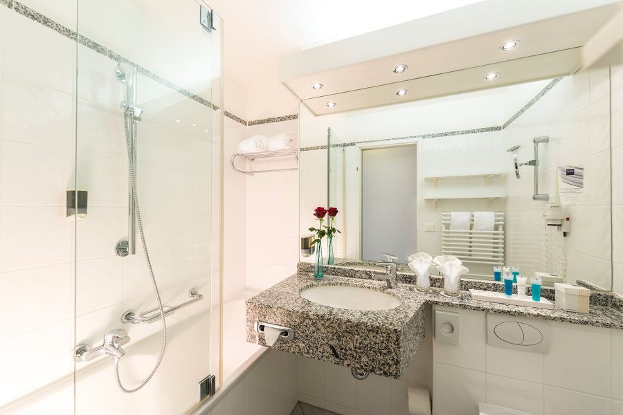 Hotelbadezimmer des Dorinthotels